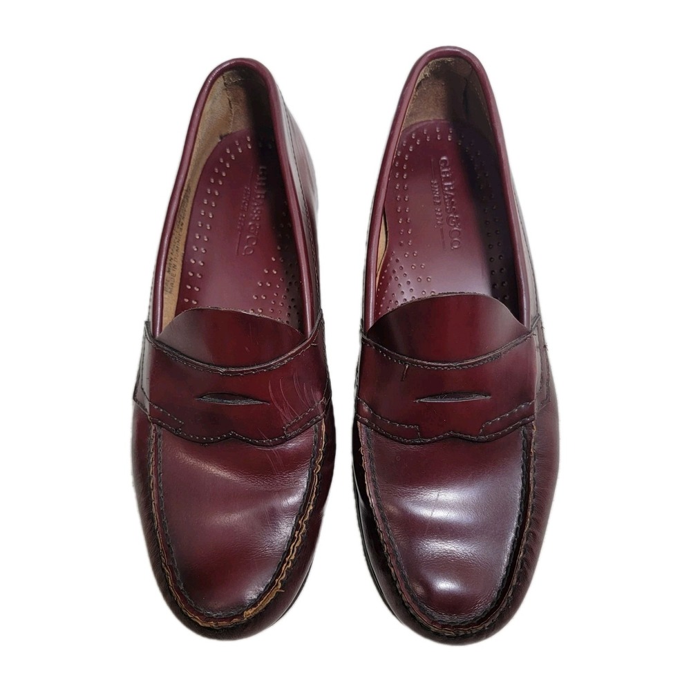 G.H. Bass Men's Weejuns Logan Leather Penny Loafers 'Wine' Size 9.5 D Dress Shoe